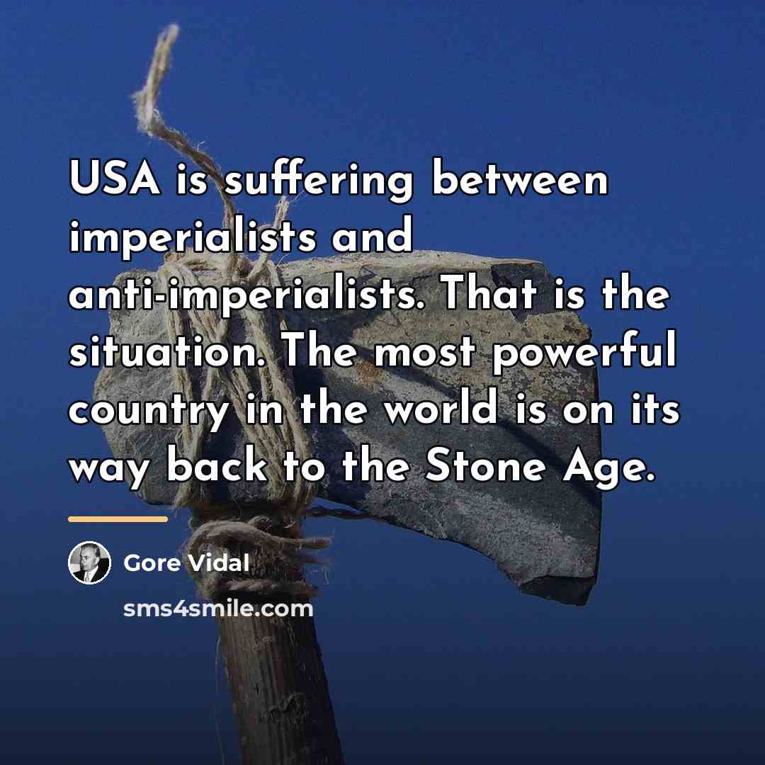 “USA is suffering between imperialists and anti-imperialists. That is the…” quote by Gore Vidal