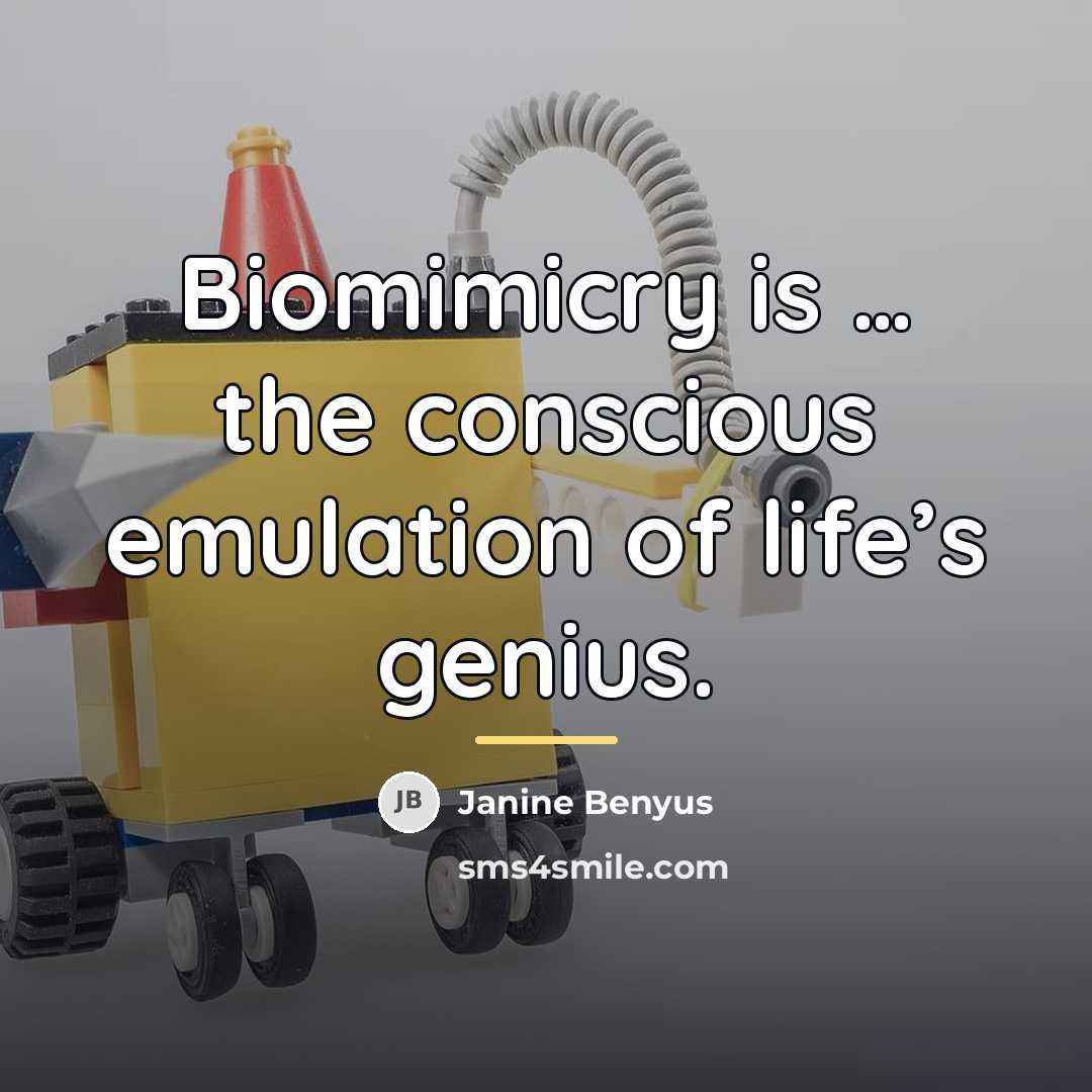 “Biomimicry is … the conscious emulation of life’s genius.…” quote by Janine Benyus