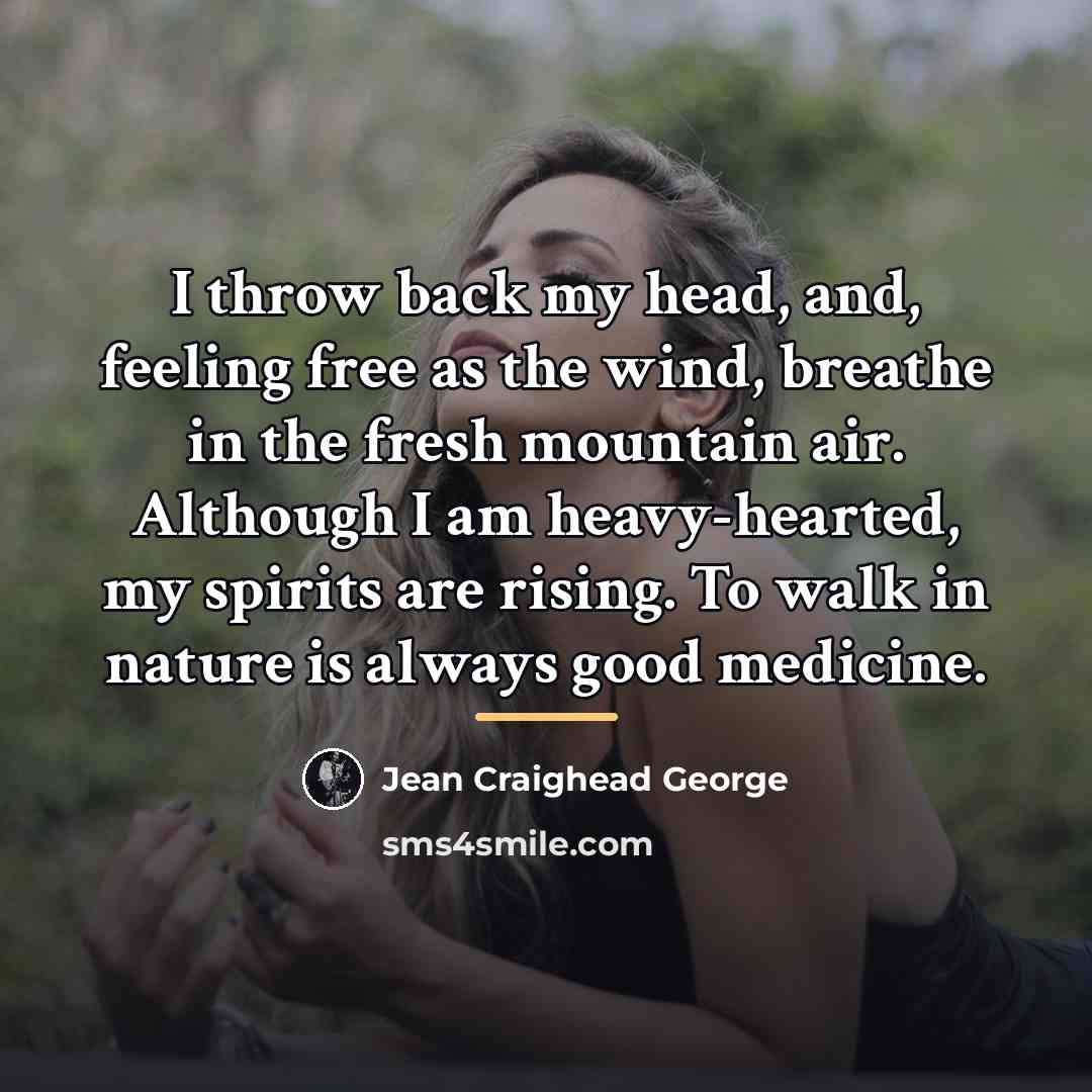 “I throw back my head, and, feeling free as the…” quote by Jean Craighead George