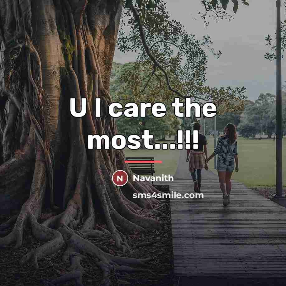 “U I care the most...!!!…” quote by Navanith