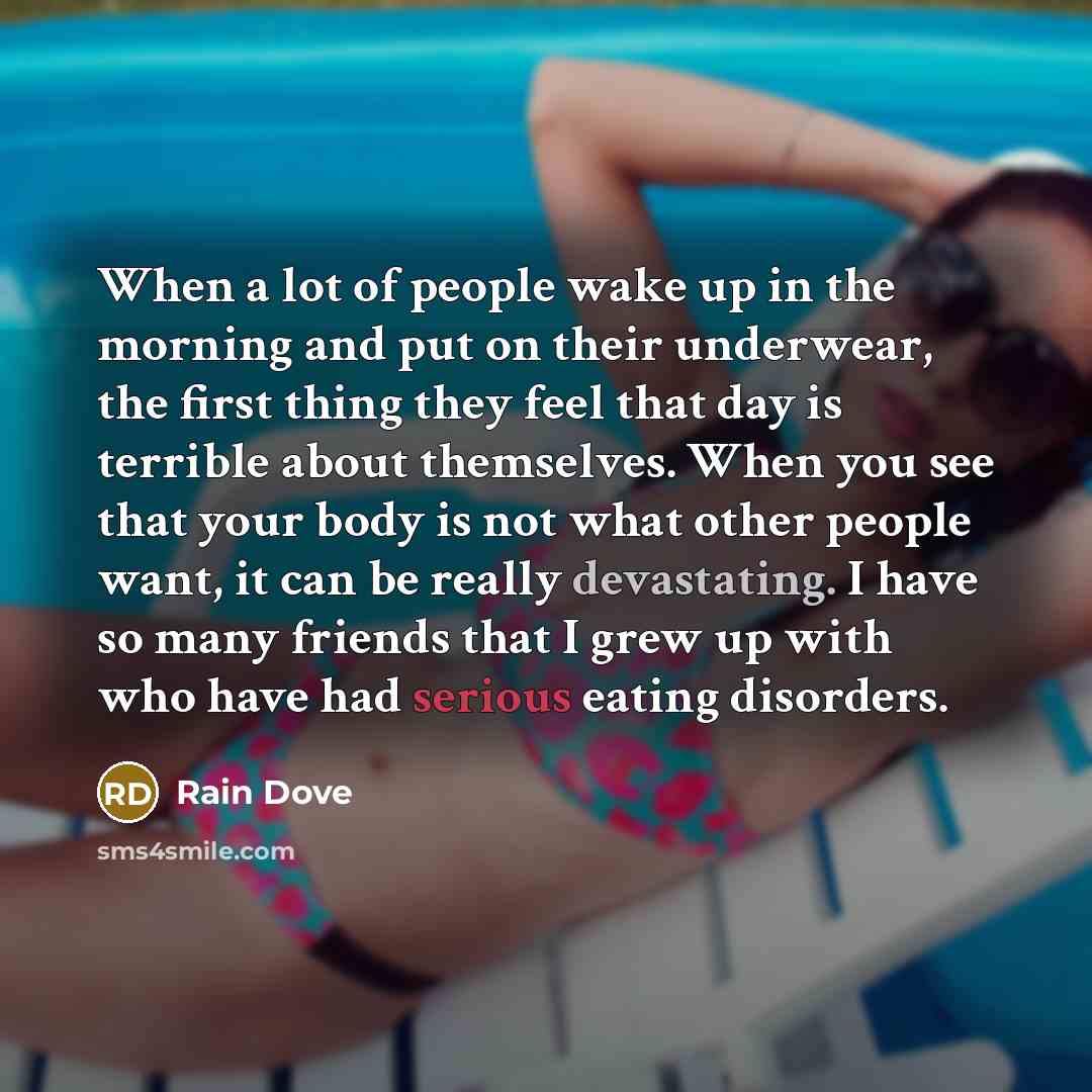 “When a lot of people wake up in the morning…” quote by Rain Dove