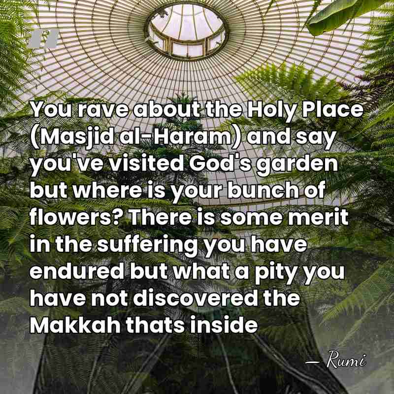 You rave about the Holy Place (Masjid al-Haram) and say you've visited&hellip; - Rumi