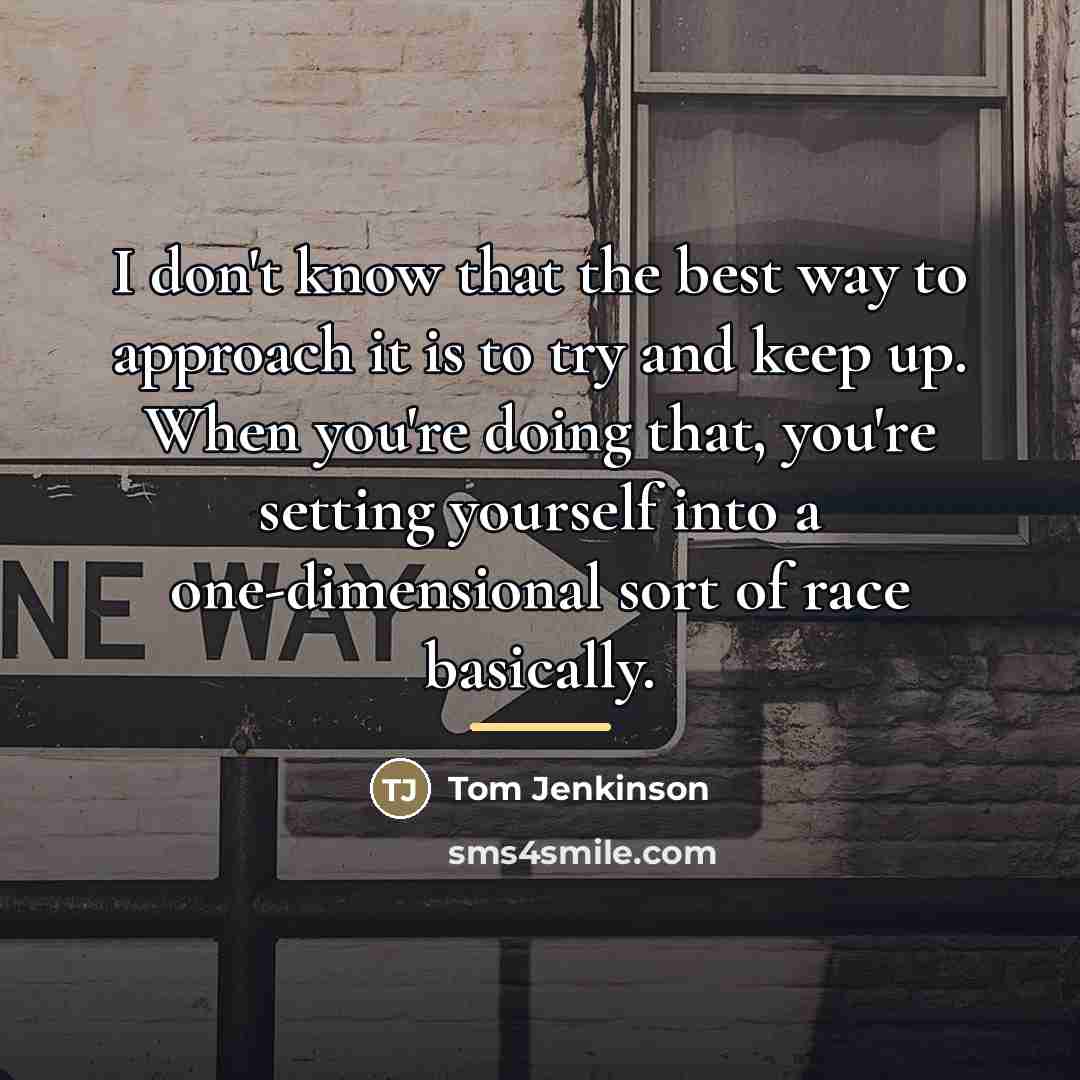 “I don't know that the best way to approach it…” quote by Tom Jenkinson