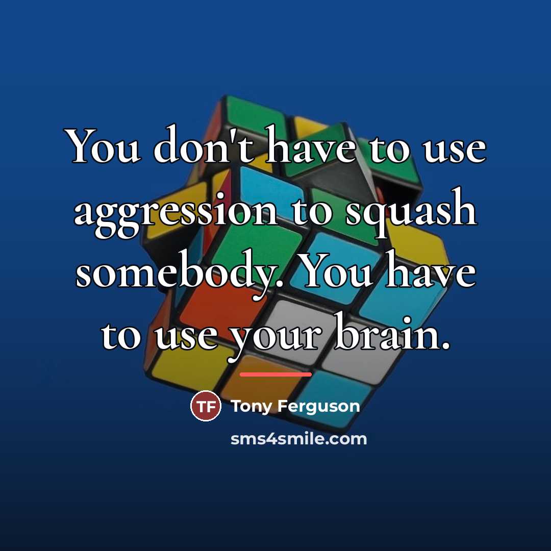 “You don't have to use aggression to squash somebody. You…” quote by Tony Ferguson