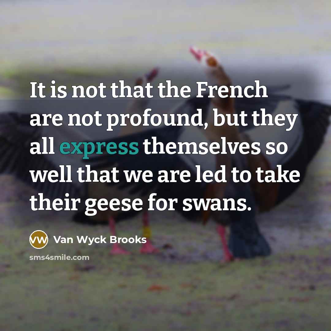 “It is not that the French are not profound, but…” quote by Van Wyck Brooks