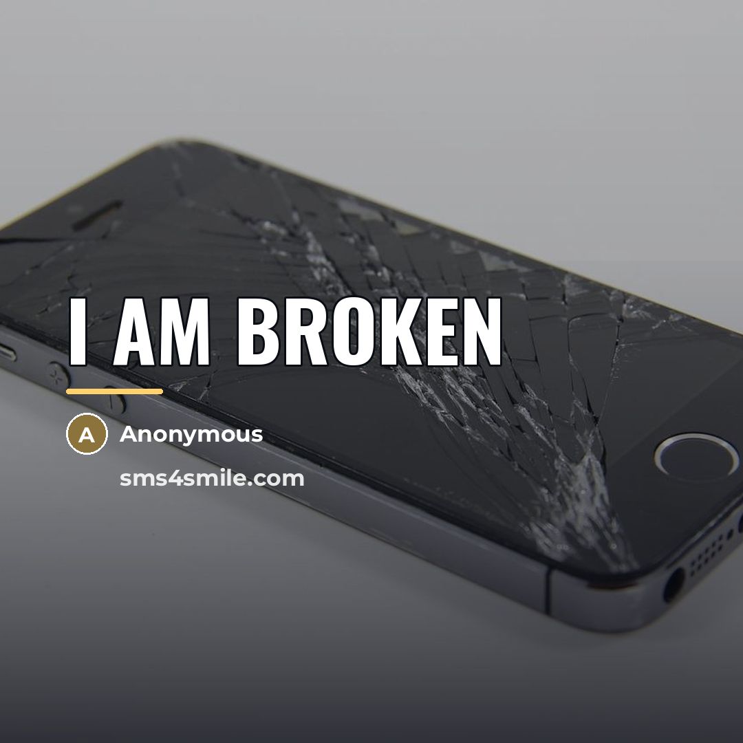 “I am broken…” quote by Anonymous