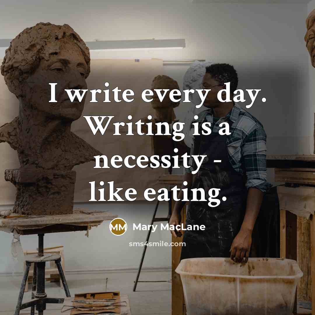 “I write every day. Writing is a necessity - like…” quote by Mary MacLane