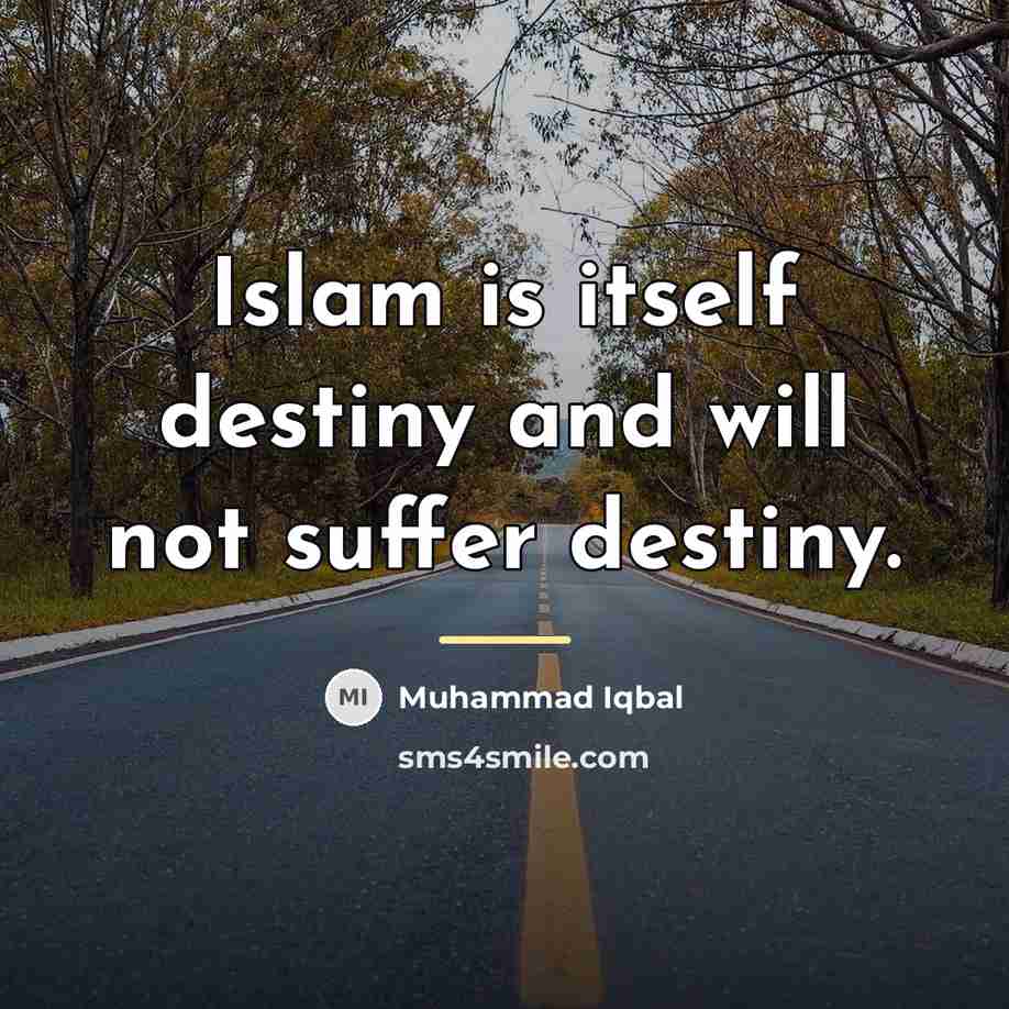 “Islam is itself destiny and will not suffer destiny.…” quote by Muhammad Iqbal