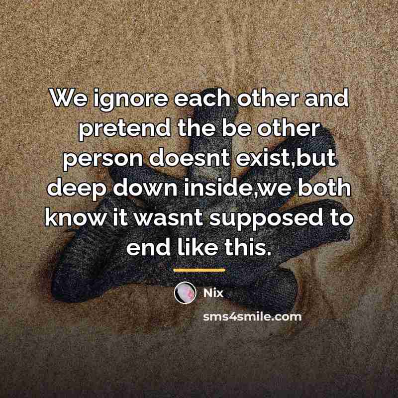 “We ignore each other and pretend the be other person…” quote by Nix