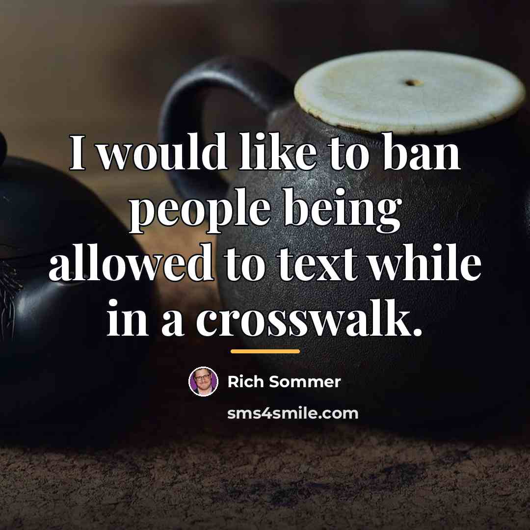 “I would like to ban people being allowed to text…” quote by Rich Sommer