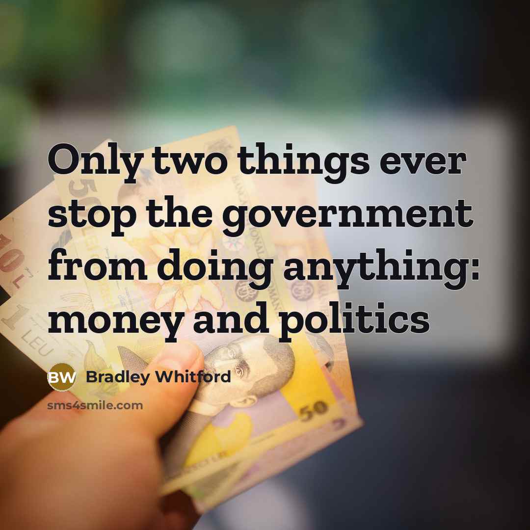 “Only two things ever stop the government from doing anything:…” quote by Bradley Whitford