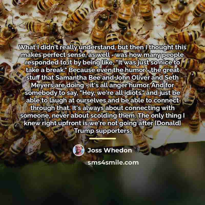 “What I didn't really understand, but then I thought this…” quote by Joss Whedon