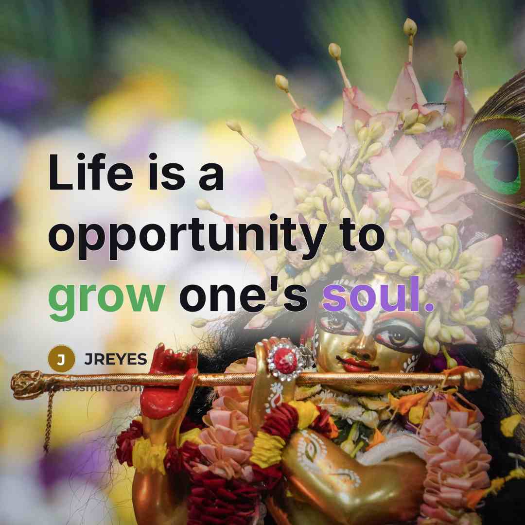 “Life is a opportunity to grow one's soul.…” quote by JREYES