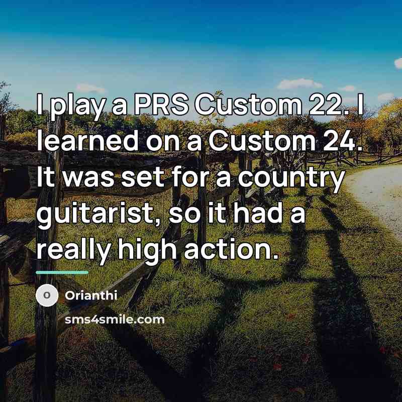 “I play a PRS Custom 22. I learned on a…” quote by Orianthi