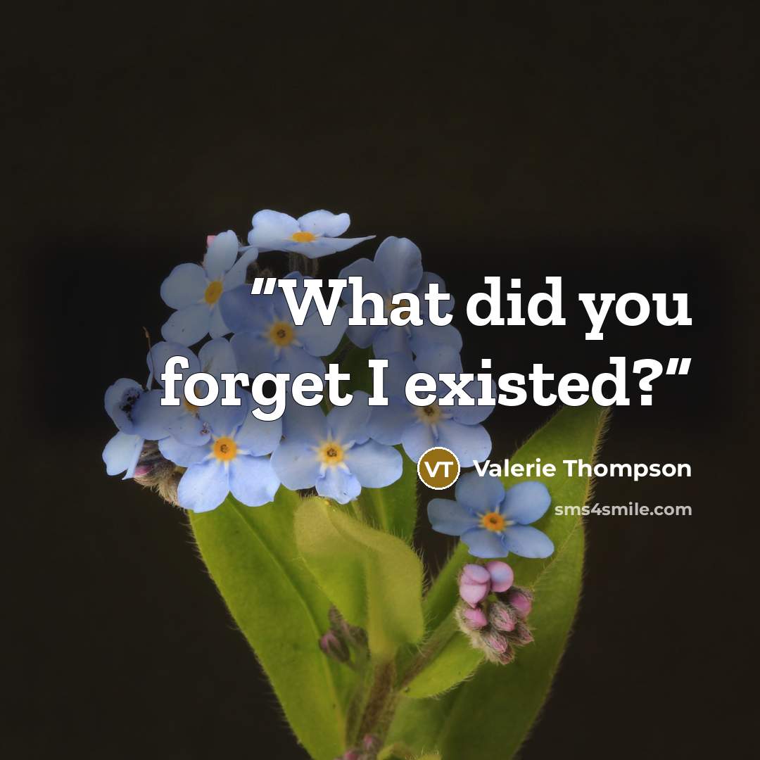 “What did you forget I existed?” quote by Valerie Thompson