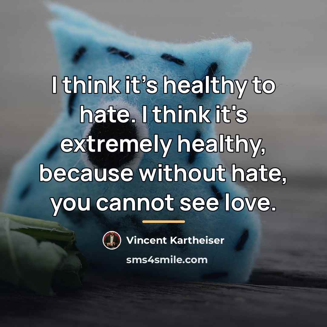 “I think it's healthy to hate. I think it's extremely…” quote by Vincent Kartheiser