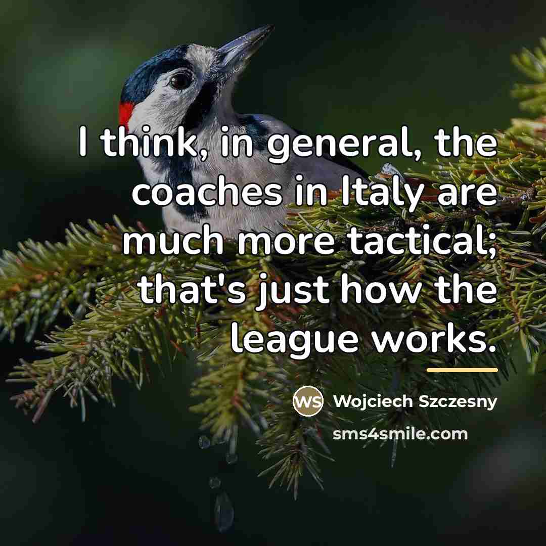 “I think, in general, the coaches in Italy are much…” quote by Wojciech Szczesny