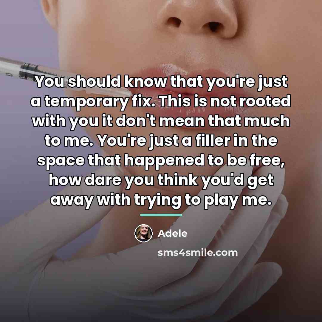 “You should know that you're just a temporary fix. This…” quote by Adele