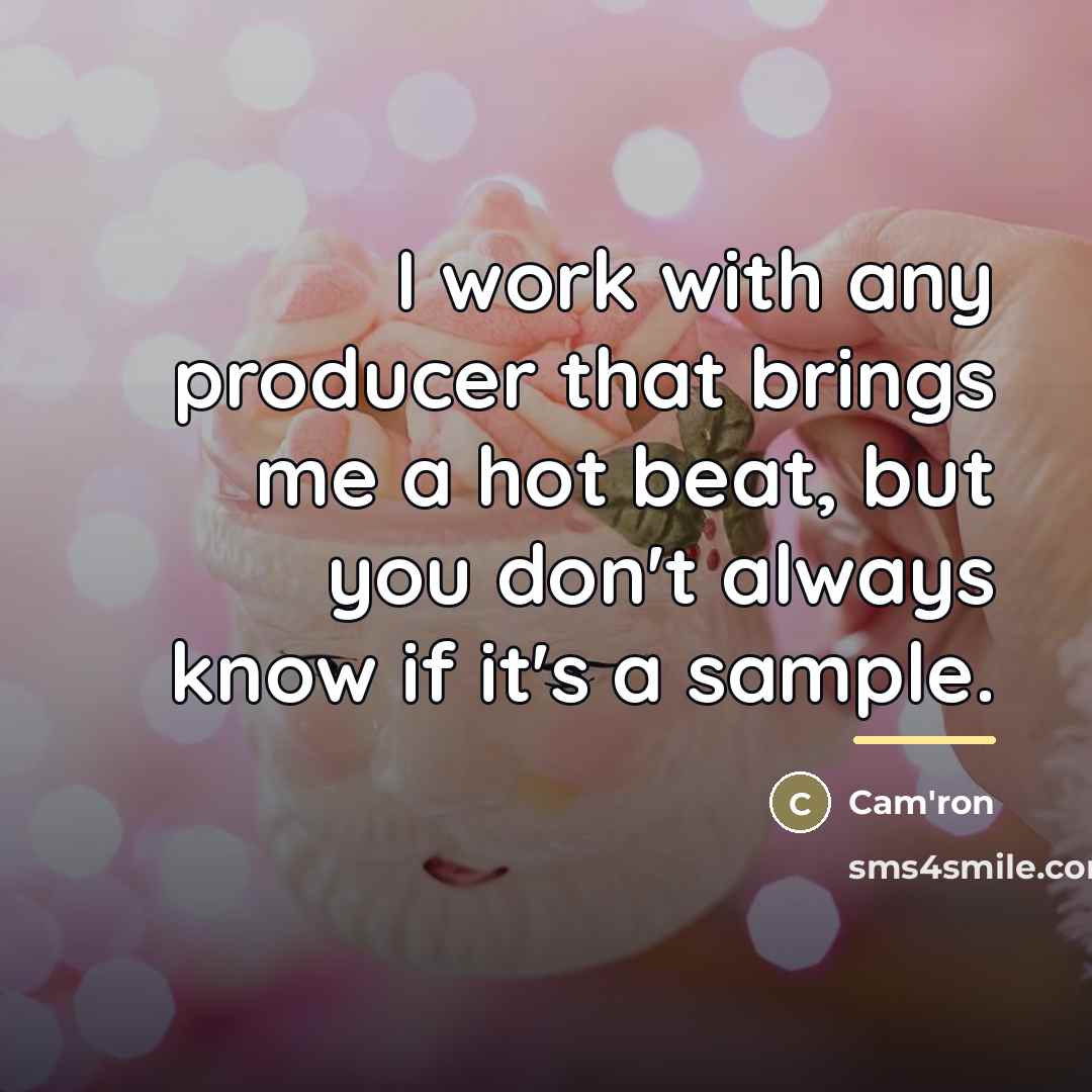 “I work with any producer that brings me a hot…” quote by Cam'ron