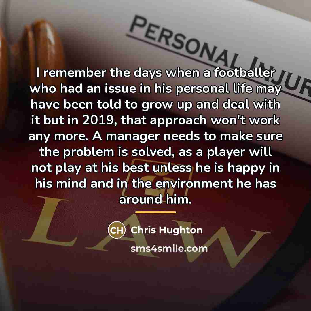 “I remember the days when a footballer who had an…” quote by Chris Hughton