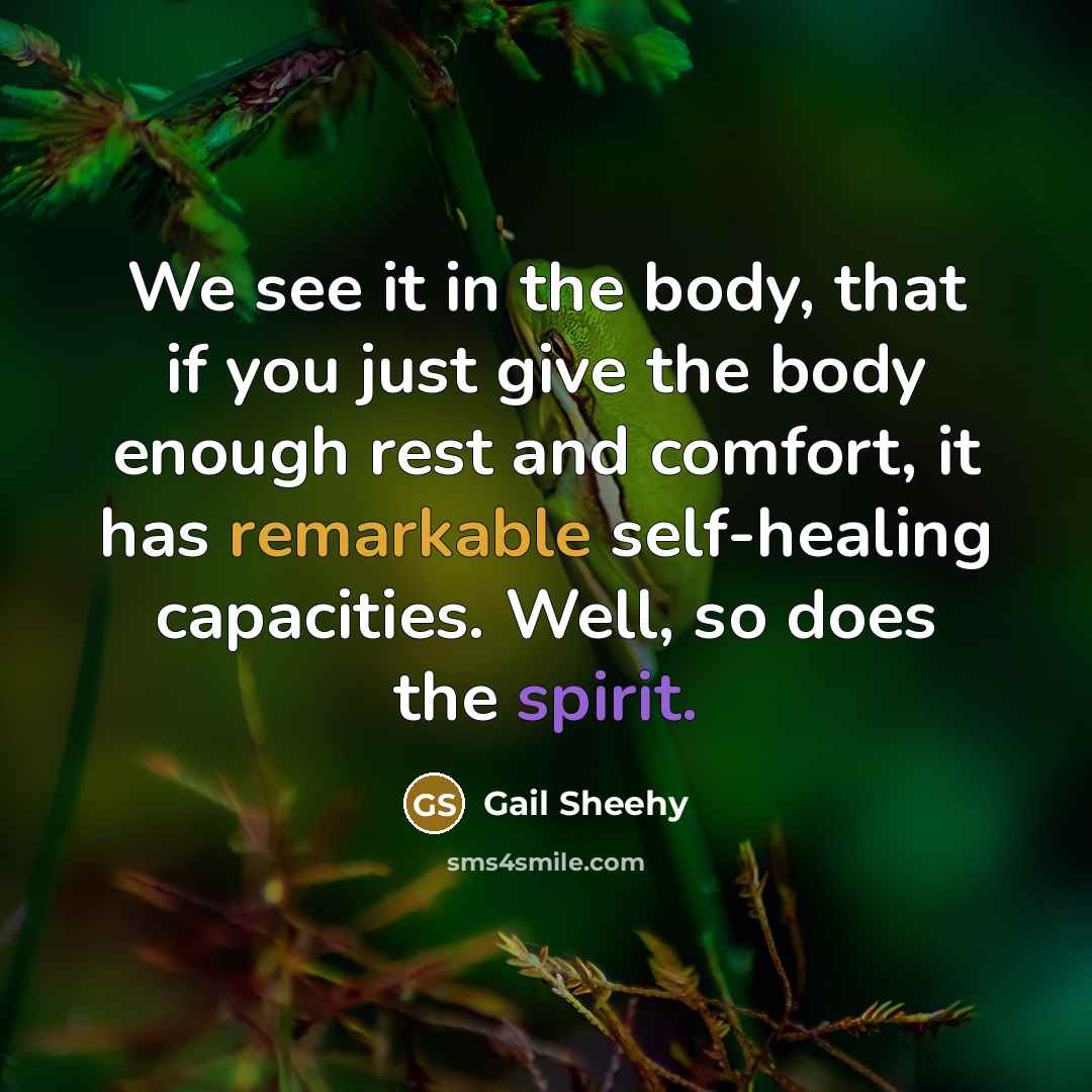 “We see it in the body, that if you just…” quote by Gail Sheehy