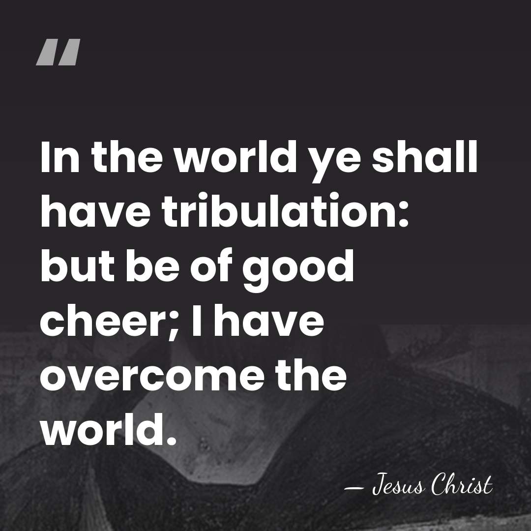 In the world ye shall have tribulation: but be of good cheer;&hellip; - Jesus Christ