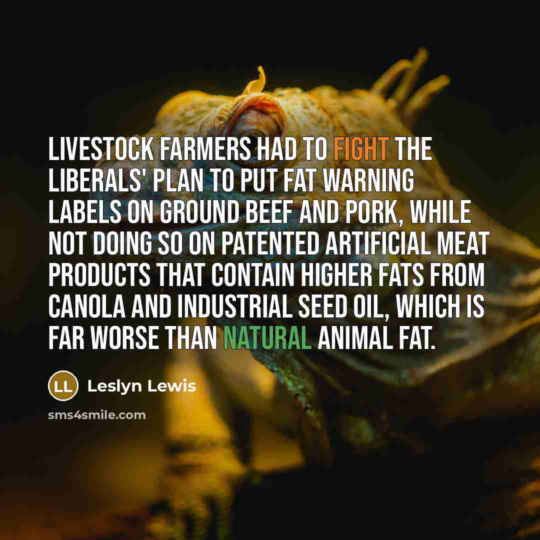 “Livestock farmers had to fight the Liberals' plan to put…” quote by Leslyn Lewis