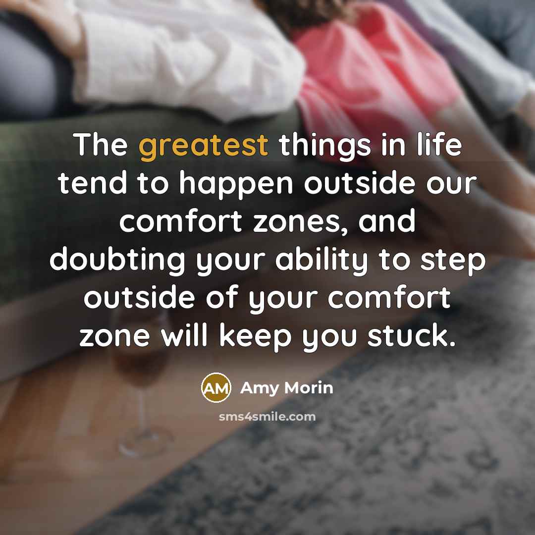 “The greatest things in life tend to happen outside our…” quote by Amy Morin