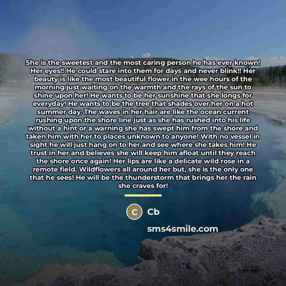 “She is the sweetest and the most caring person he…” quote by Cb