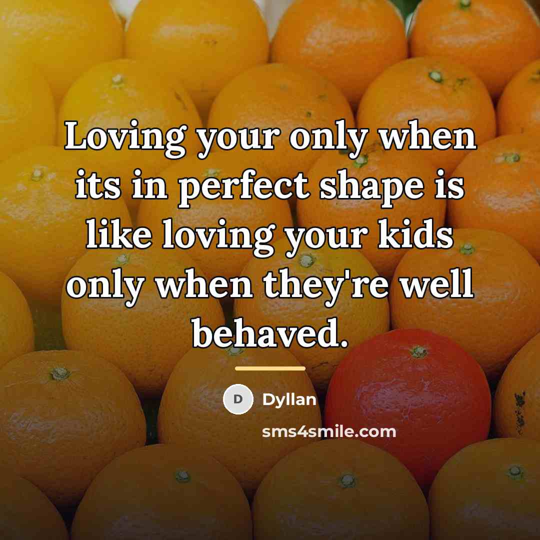 “Loving your only when its in perfect shape is like…” quote by Dyllan