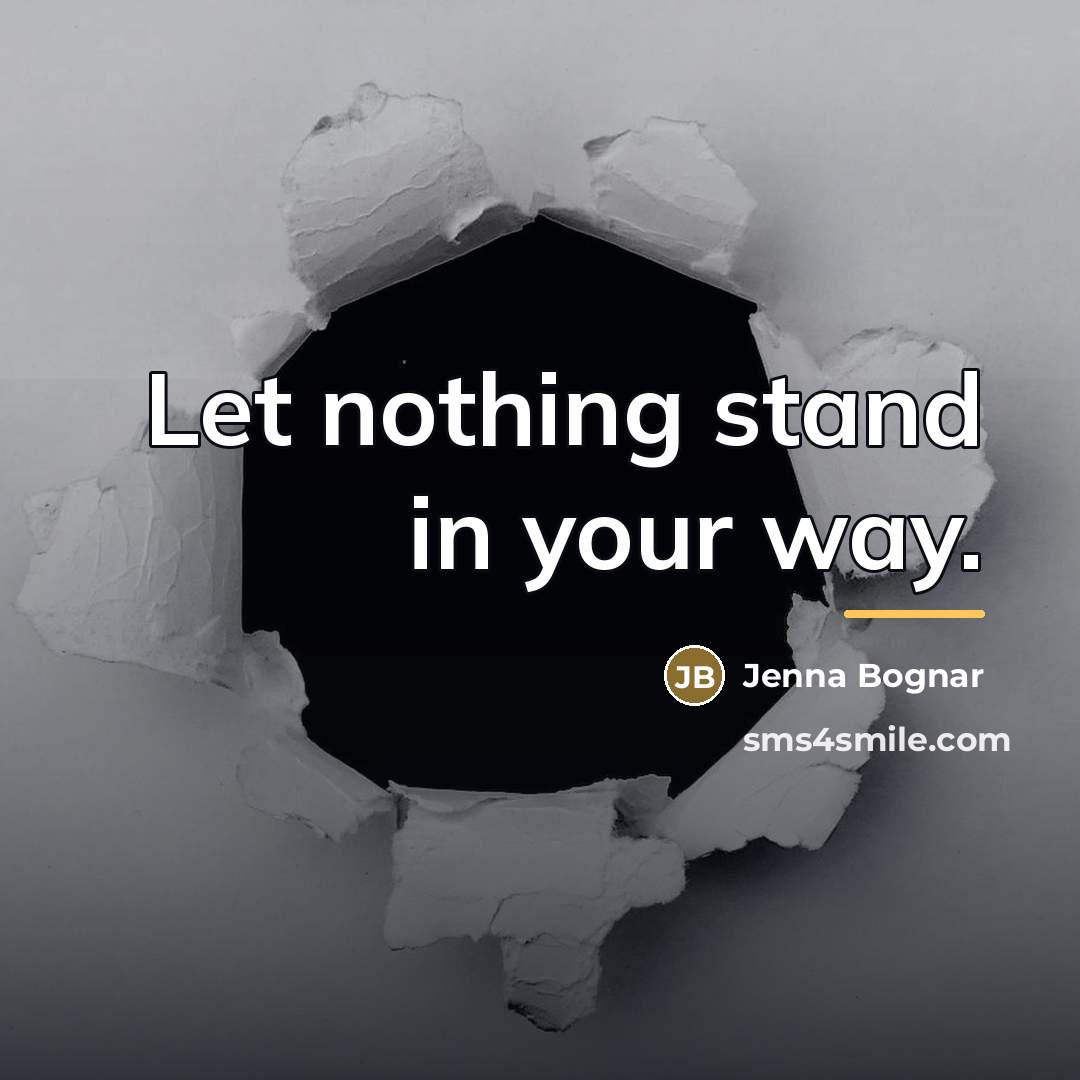“Let nothing stand in your way.…” quote by Jenna Bognar