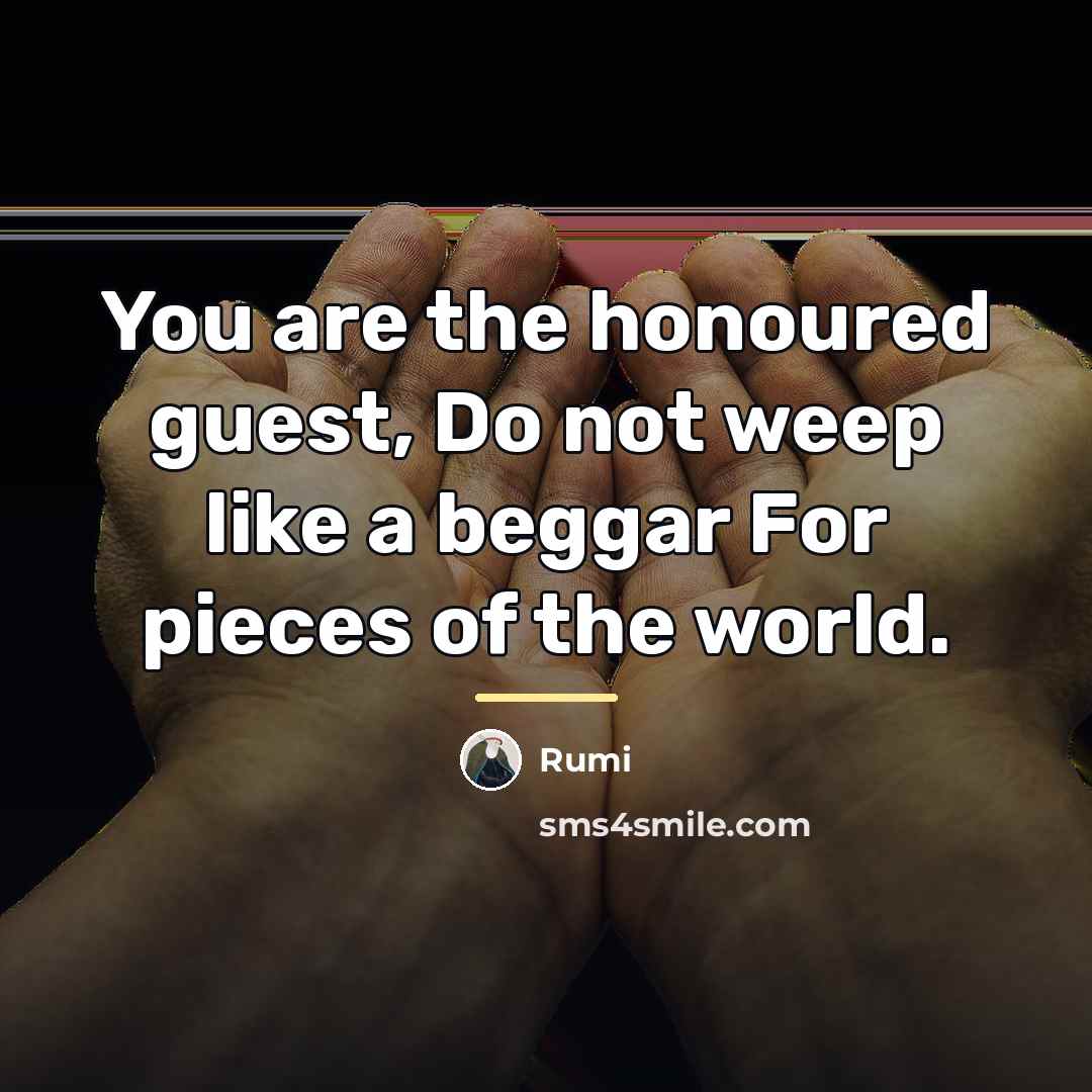 “You are the honoured guest, Do not weep like a…” quote by Rumi