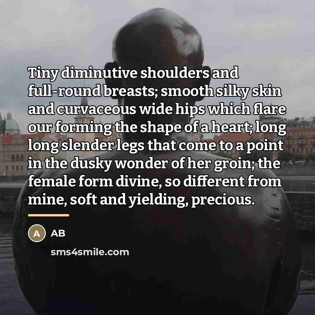 “Tiny diminutive shoulders and full-round breasts; smooth silky skin and…” quote by AB