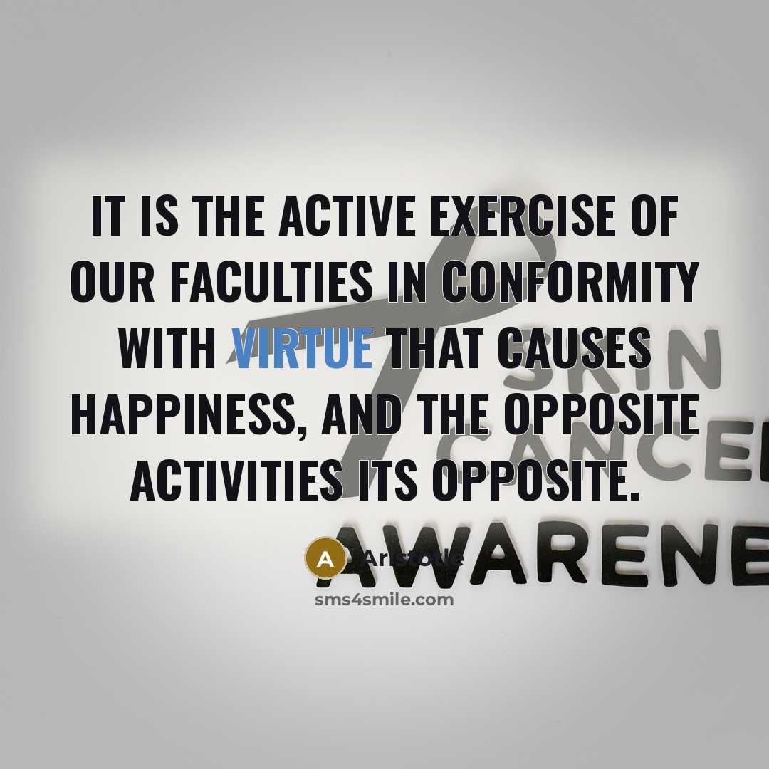“It is the active exercise of our faculties in conformity…” quote by Aristotle