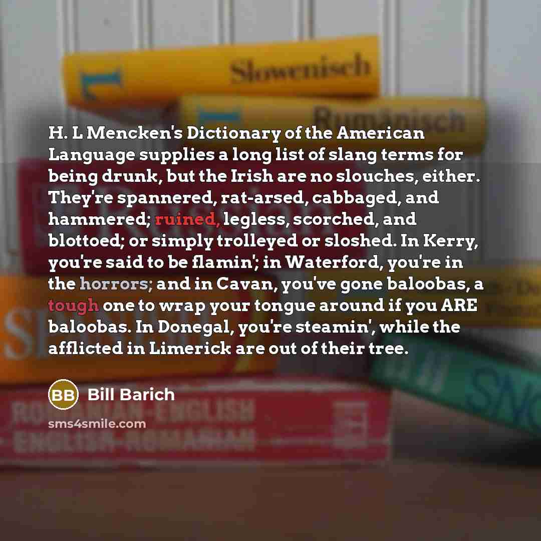 “H. L Mencken's Dictionary of the American Language supplies a…” quote by Bill Barich