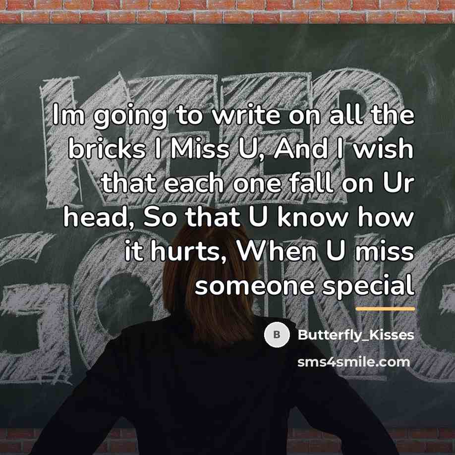 “Im going to write on all the bricks I Miss…” quote by Butterfly_Kisses