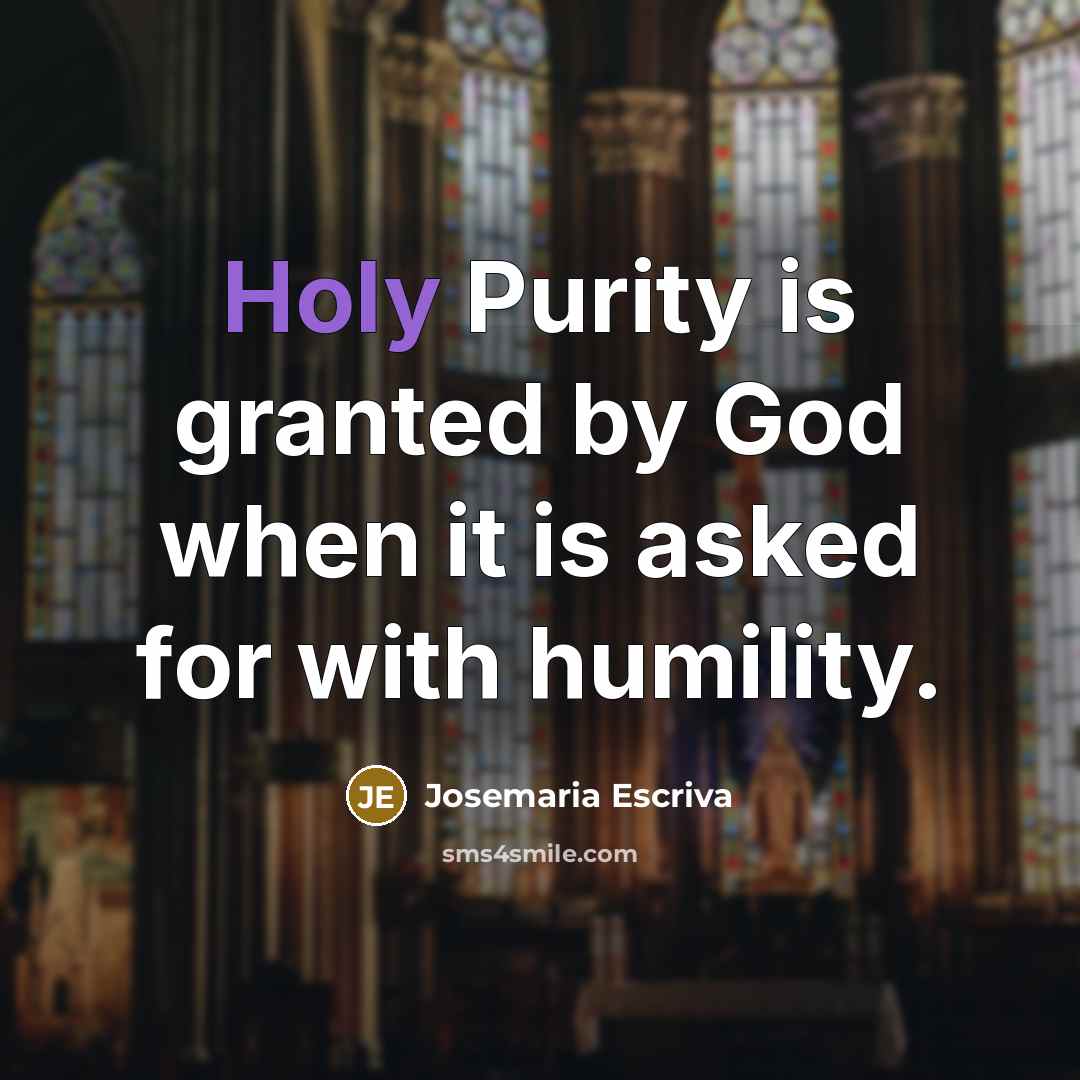 “Holy Purity is granted by God when it is asked…” quote by Josemaria Escriva