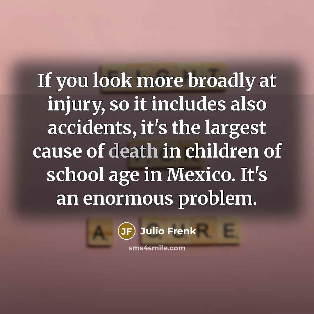 “If you look more broadly at injury, so it includes…” quote by Julio Frenk