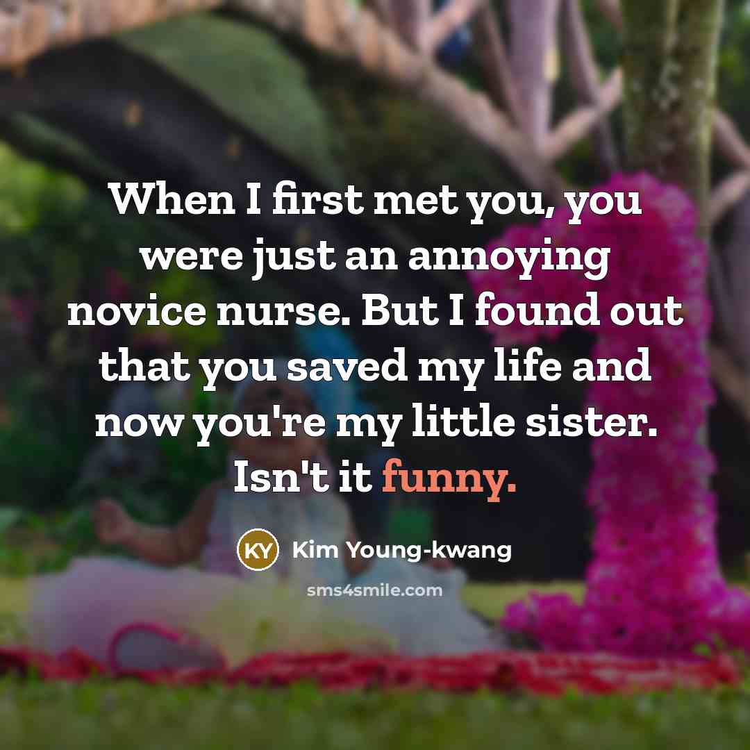 “When I first met you, you were just an annoying…” quote by Kim Young-kwang