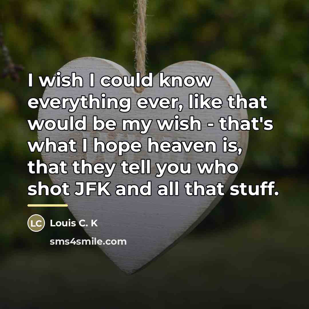 “I wish I could know everything ever, like that would…” quote by Louis C. K