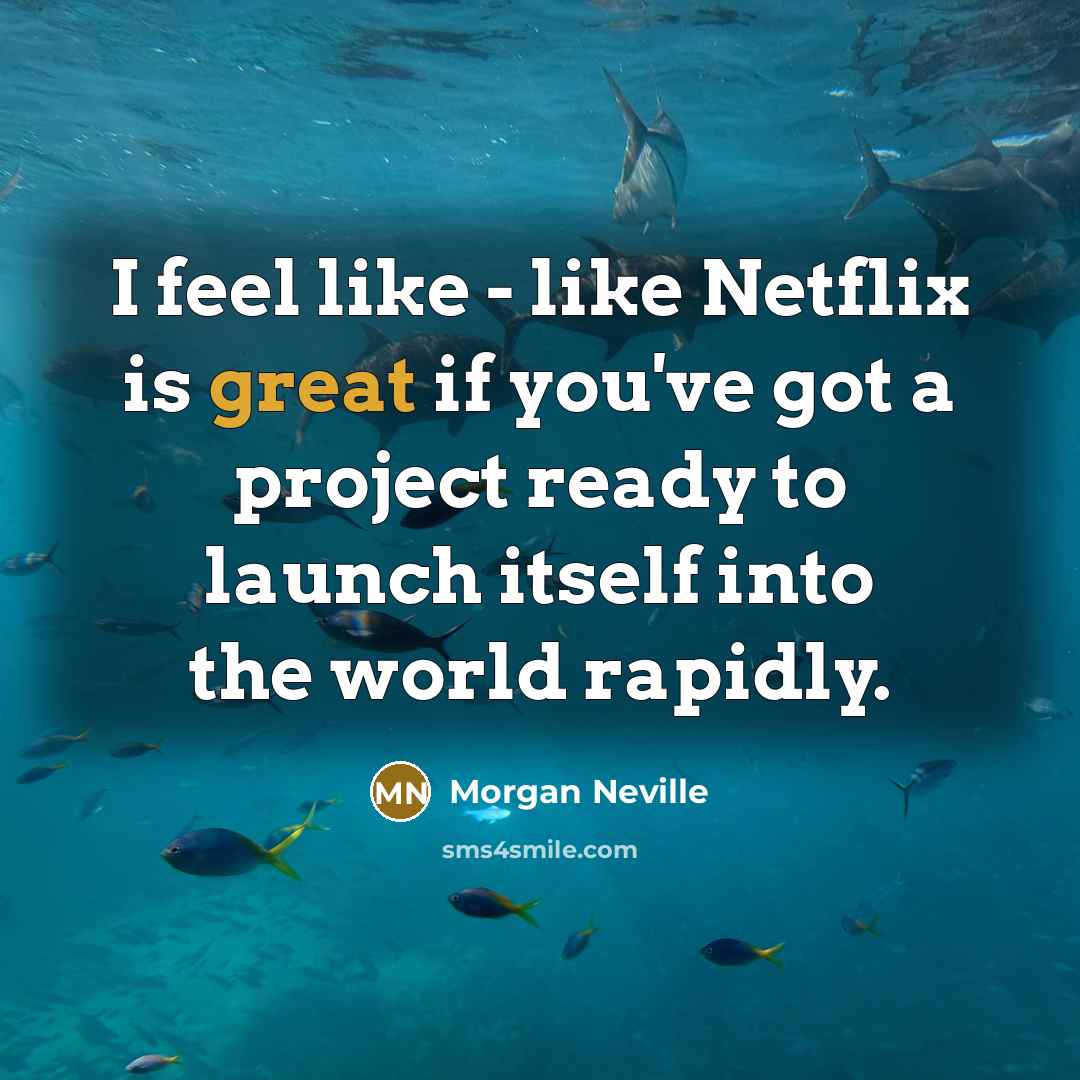 “I feel like - like Netflix is great if you've…” quote by Morgan Neville