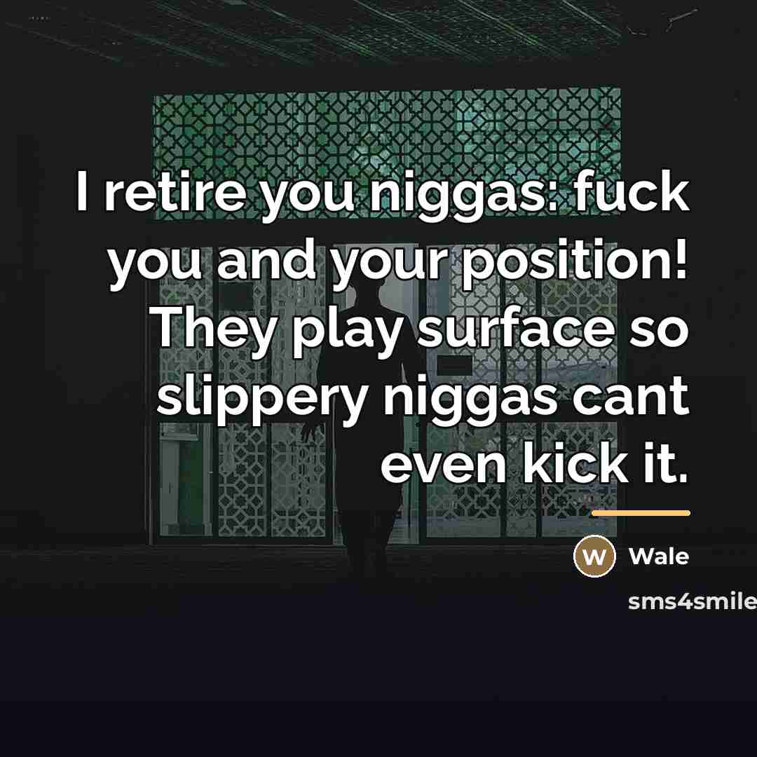 “I retire you niggas: fuck you and your position! They…” quote by Wale