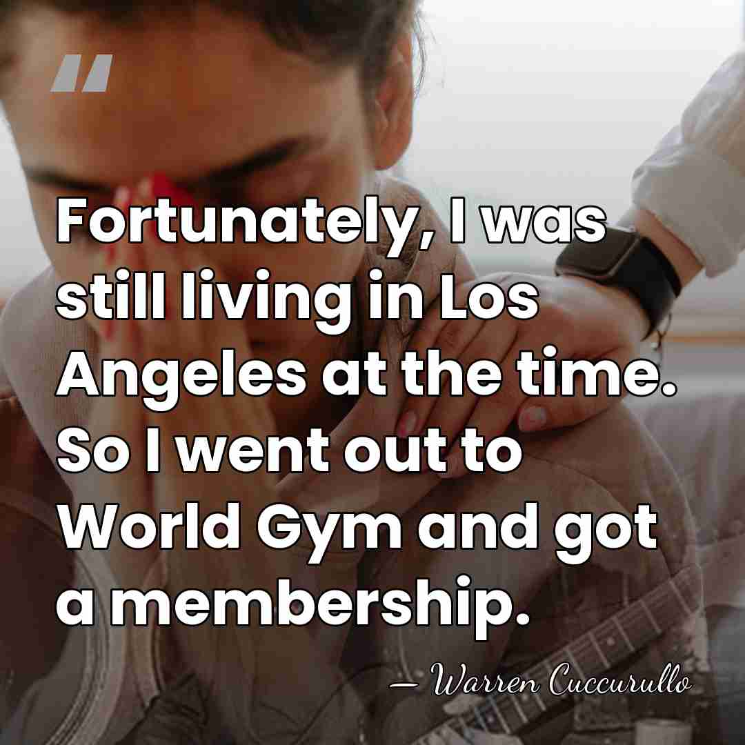 Fortunately, I was still living in Los Angeles at the time. So&hellip; - Warren Cuccurullo