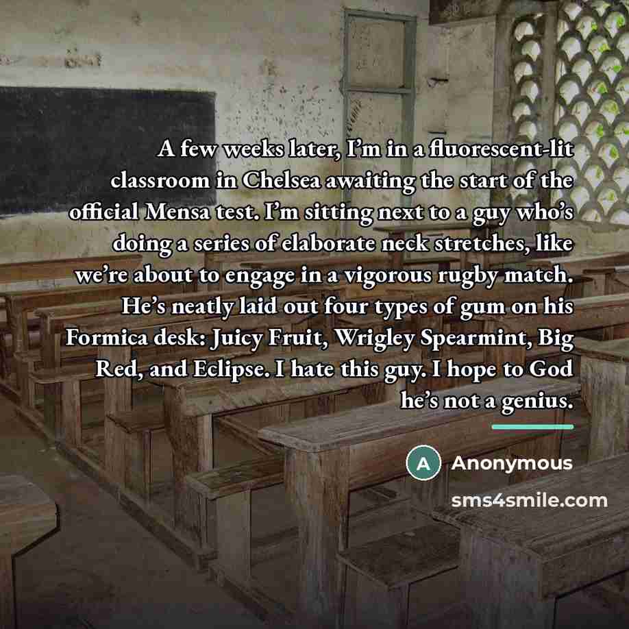 “A few weeks later, I’m in a fluorescent-lit classroom in…” quote by Anonymous