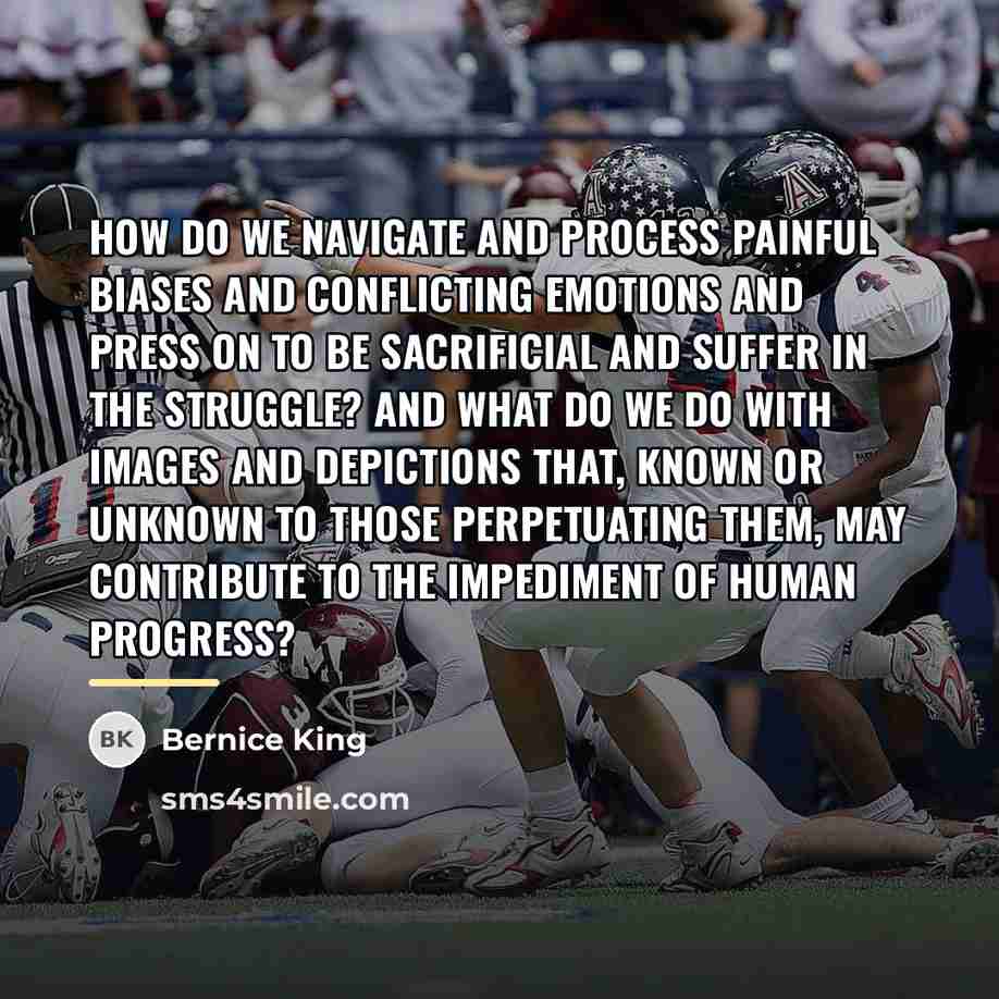 “How do we navigate and process painful biases and conflicting…” quote by Bernice King