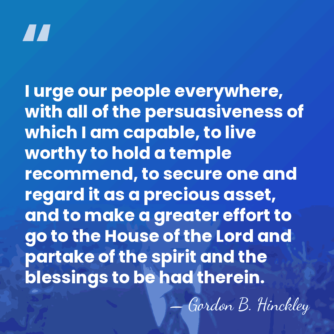 I urge our people everywhere, with all of the persuasiveness of which&hellip; - Gordon B. Hinckley