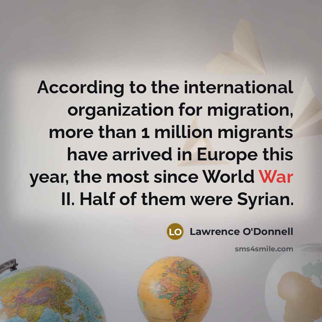 “According to the international organization for migration, more than 1…” quote by Lawrence O'Donnell