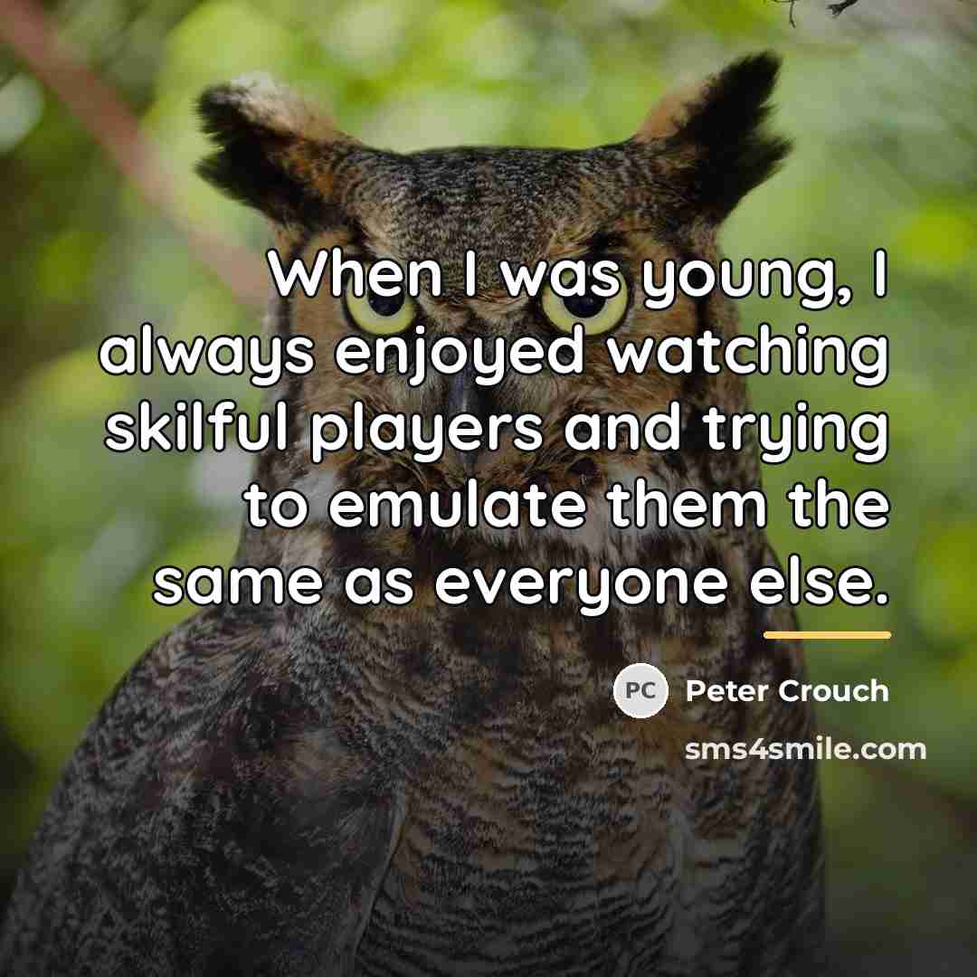 “When I was young, I always enjoyed watching skilful players…” quote by Peter Crouch