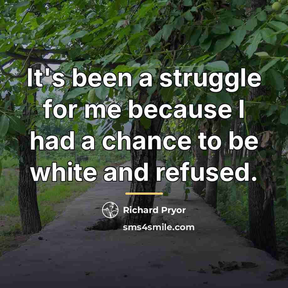 “It's been a struggle for me because I had a…” quote by Richard Pryor