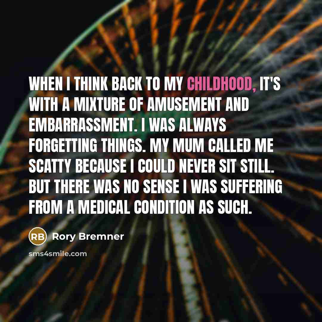 “When I think back to my childhood, it's with a…” quote by Rory Bremner